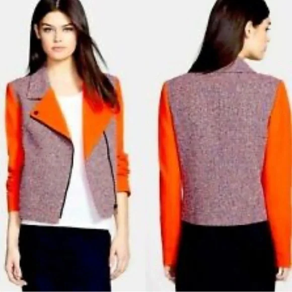 🧥NWOT CLASSIQUE ENTIER SHORT TWEED AND ORANGE JACKET🧥 - Picture 2 of 13